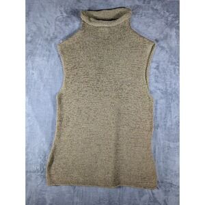 Josephine Chaus Womens Sleeveless Turtleneck Top Shell Large Substantial Knit